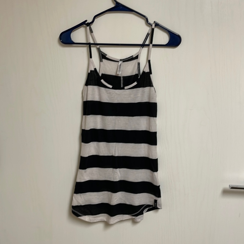 Medium spaghetti strap racer back striped tank